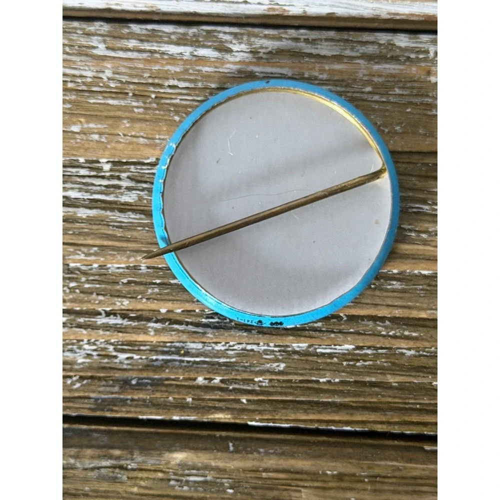 Vintage I Slurped The Glob Pinback Button Retro Blue Orange Collectible Pin 1.5